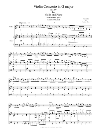 Vivaldi Piano Scores Op6Op7