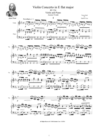 Vivaldi Violin Piano Scores