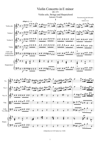Violin Scores Concertos