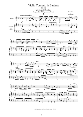 Vivaldi Piano Scores