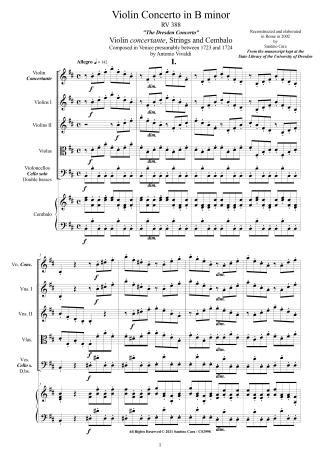 All Vivaldi Violin Scores Concertos