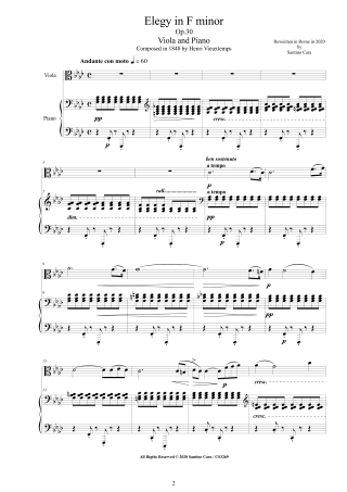Wieuxtemps Elegy Op30 score pdf viola and piano